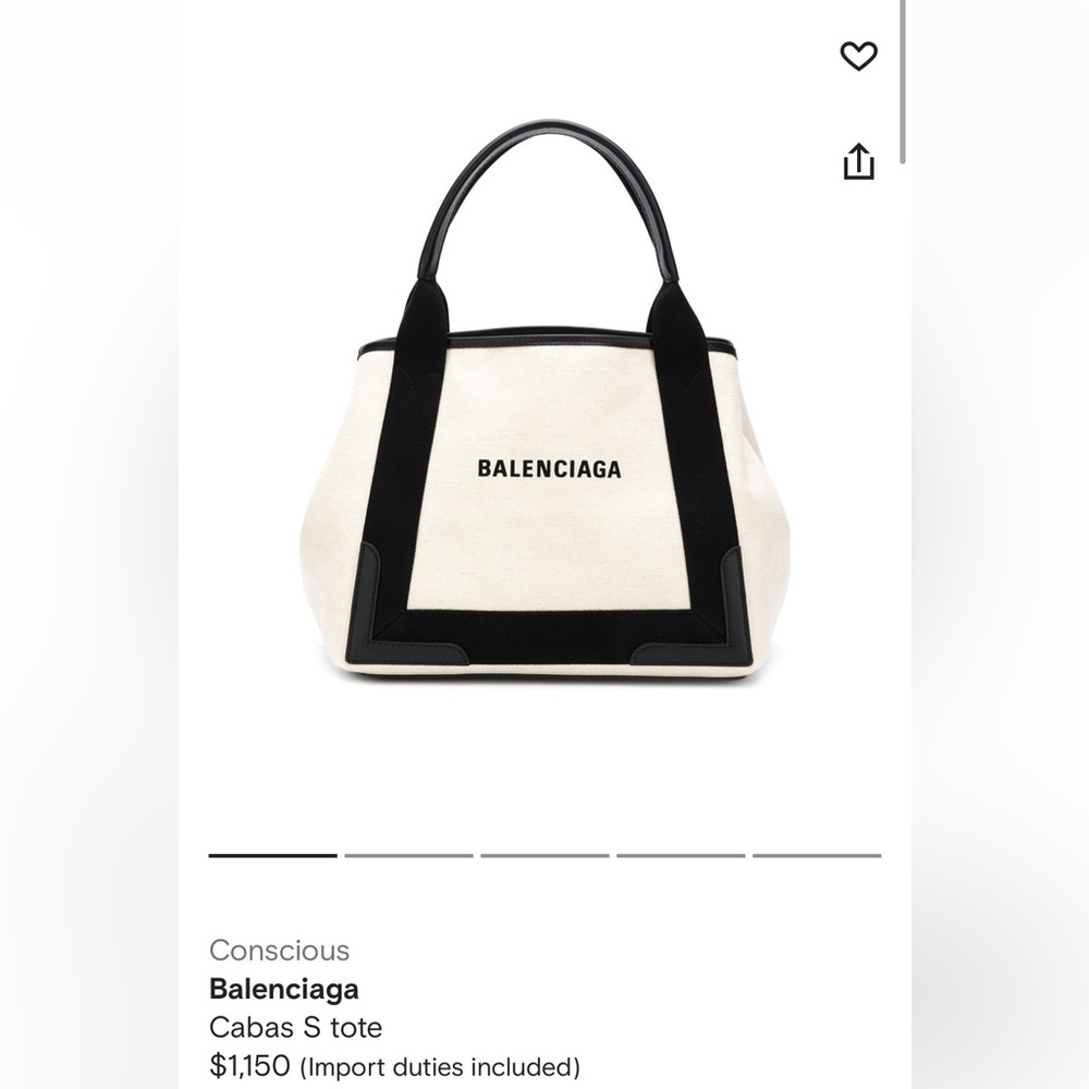 Balenciaga Cabas S Tote in Black and Natural